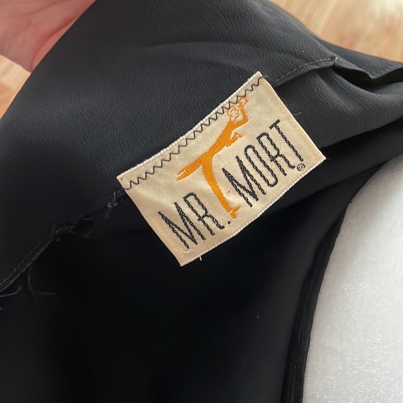 VINTAGE Black Chiffon Party Dress 1950s Dress - Picture 8 of 9